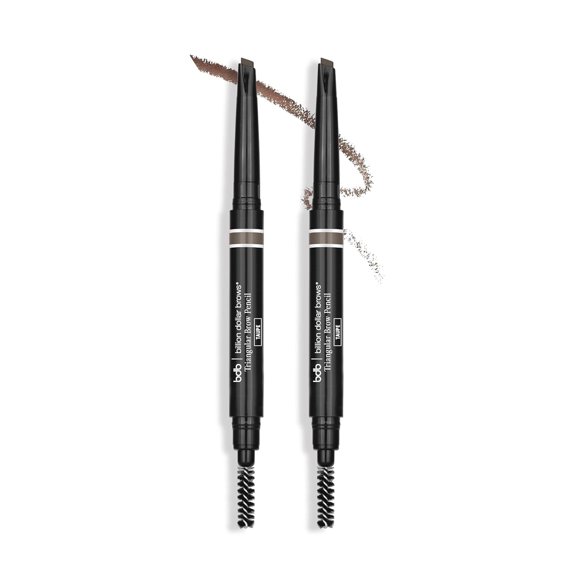 bdb Triple Threat Triangular Universal Eyebrow Pencil - Precision Tip & Spoolie, Waterproof, Define Shape & Fill Brows