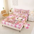 thumbnail image 2 of Erosebridal Wild Animal Rabbit Bed Sheets,Pink Bowknot Kawaii Flowers Happy Easter Theme King Sheets For Kids 4-Piece, 2 of 6