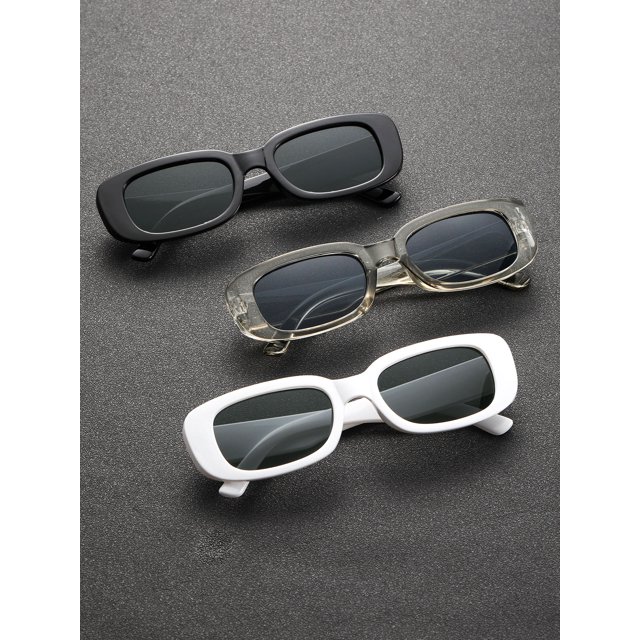 5 Pcs Men Square Frame Black Glasses Fashion Glasses for Men Trendy Retro For Outdoor Clothing Accessories UV Protection