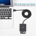 thumbnail image 3 of Unitek USB Card Reader 3-Slot USB 3.0 Compact Flash Card Reader, Read 3 Cards Simultaneously, Aluminum Memory Card Adapter CF, TF, SDXC, SDHC, SD, Micro SDXC, Micro SD, Micro SDHC- 4FT (Black), 3 of 3