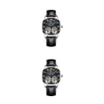 thumbnail image 2 of Qarigey Reloj Mecánico para hombre, correa de cuero elegante, fácil de combinar, reloj de luminoso de negocios ajustable, tipo de tipo 4 2piezas, 2 of 6