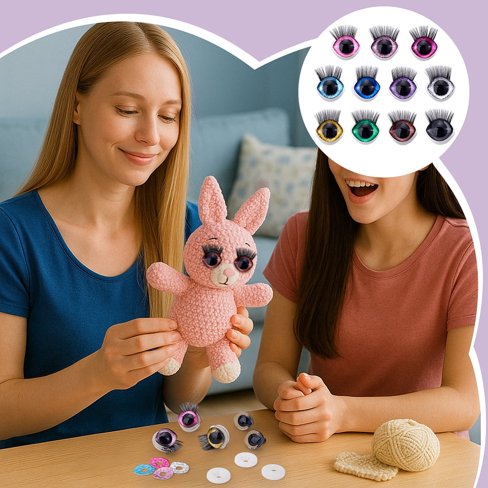 22 Bags 11 Colors Resin Safety Craft Eyes for Making Mixed Color 20x23mm 2 bags/color