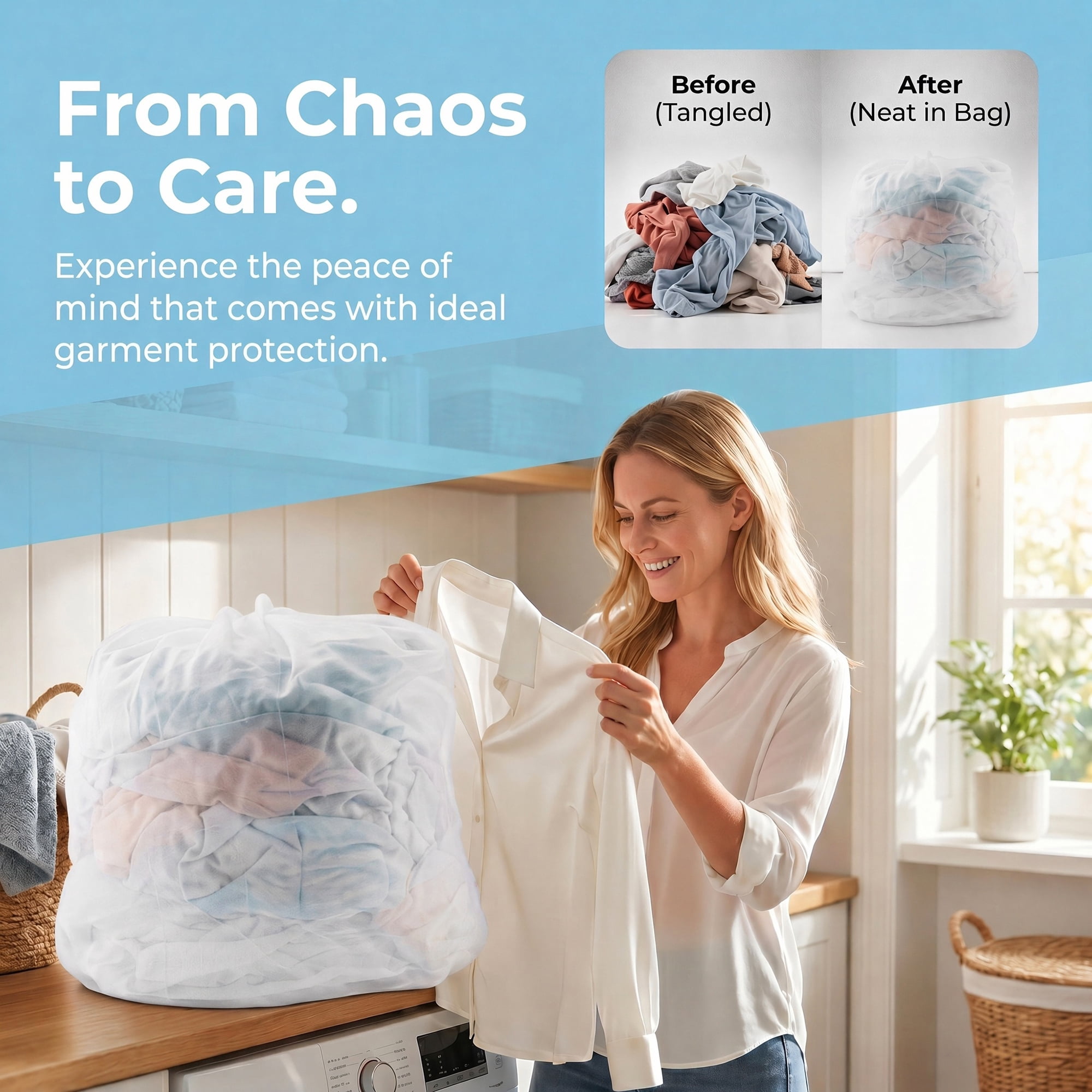 Unique Bargains 2 Pack Nylon Mesh Laundry Bags with Drawstring Closure for Socks White A 19.7"x23.6"