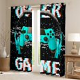 thumbnail image 2 of Feelyou 3D Cyan Gamepad Curtains Pack of 2 (42x84 Each) for Boy, Pixelated Blocks Miners Curtains Blackout, Modern Video Game Theme Bedroom Curtains, Black Out Curtains Decor, 2 of 6
