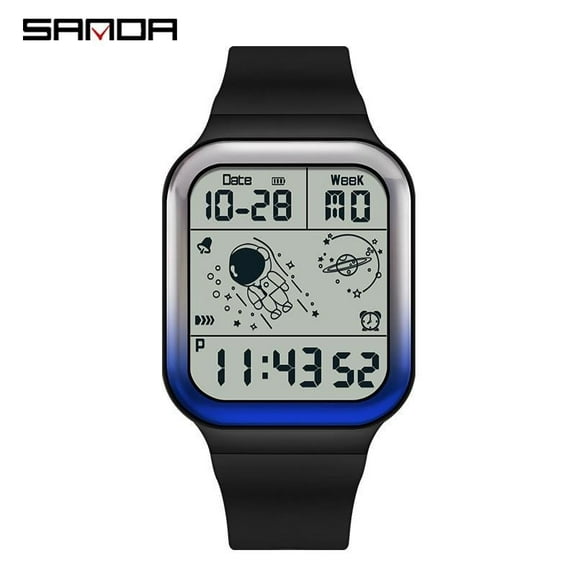 EXPLOJOY Digital Square Watch – Gradient PU Strap, 50M Waterproof, Calendar & Luminous Display