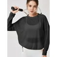 thumbnail image 5 of Womens Sheer Long Sleeve Mesh Top Crewneck Long Sleeve Loose See Through Workout Shirt Blouse, 5 of 7