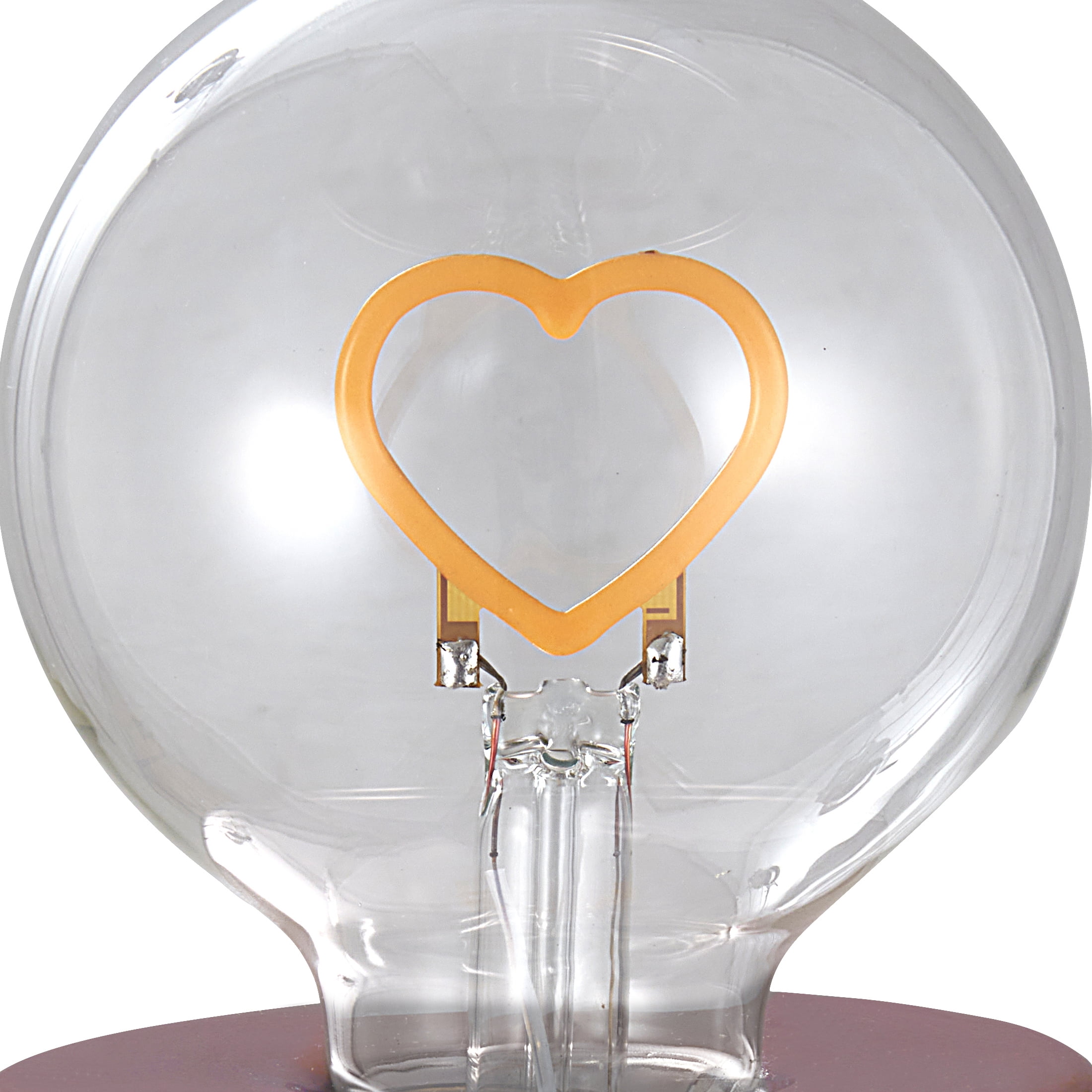 Mainstays 8" Heart Filament Open LED Bulb Accent Lamp, Rose Gold