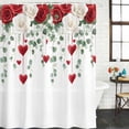 thumbnail image 3 of Valentines Waterproof Fabric Shower Curtain,Love Heart Spring Floral Botanical Waterproof Fabric Shower Curtain for Bathroom Curtains Bathtubs Hotel Shower Curtains with 12 Hooks Long 72x78in, 3 of 8