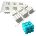 thumbnail image 2 of Molde de vela de burbujas de 6 cavidades, molde de bola de cubo 3D, molde de silicona para cera de soja, jabón perfumado, fabricación de velas, adornos caseros, artesanía DIY Fokelyi WRLF-559, 2 of 7