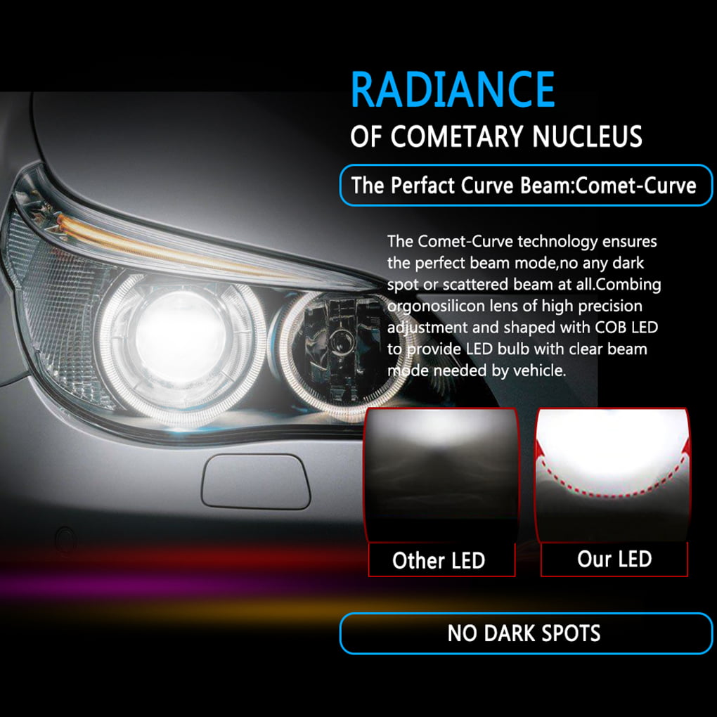 9006 C6 LED Car Headlights 72W 7600LM COB Auto Headlamp Bulbs H1
