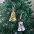 thumbnail image 5 of Colgante de campana de discoteca, bonito adorno de campana navideña retro a la moda con reflejo de espejo, para árbol de Navidad, color morado y oro rosa, 5 of 5