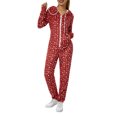 thumbnail image 3 of Wangscanis Combinaison une-Pièce pour Femmes, Tenue d'Intérieur, Imprimé Animal Cerf, Manches Longues, 3 of 9