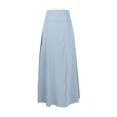 thumbnail image 3 of Cavosen Women's Long Skirts in Clothing Elastic Waist Plain A-Line Skirts Maxi Skirts High Low Hem Draped Lightweight Flowy Fashion Ankle Length Skirts Fall Winter Clothes Blue, 3 of 4