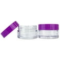 thumbnail image 2 of Beauticom 120 Pieces High Quality 20G/20ML Clear Round Acrylic Cosmetic Product Sample Travel Jars with Flat Top Lids (Purple), 2 of 5