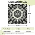 thumbnail image 2 of Black White Tie Dye Mandala Pattern Square Fitted Tablecloth with Elastic Edge,Square Table Cover,Washable Elastic Table Cover for Home Kitchen Party Decor 34"x34", 2 of 6