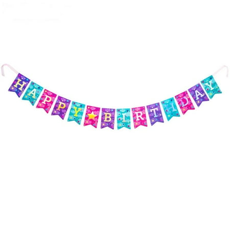 Unicorn Happy Birthday Banner Party Supplies Decoration Walmart Com