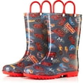 thumbnail image 3 of Disney Cars Lightening McQueen PVC Rainboots For Boys Easy-on Handles - Black Size 12 Little Kid, 3 of 7