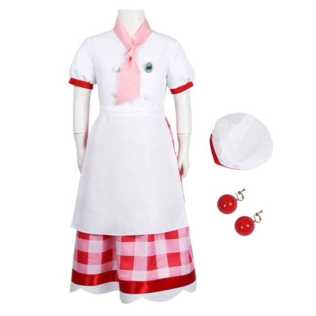 Vestido Chef Repostería para Niñas Ropa Fiesta Cosplay Disfraz Princesa Peach
