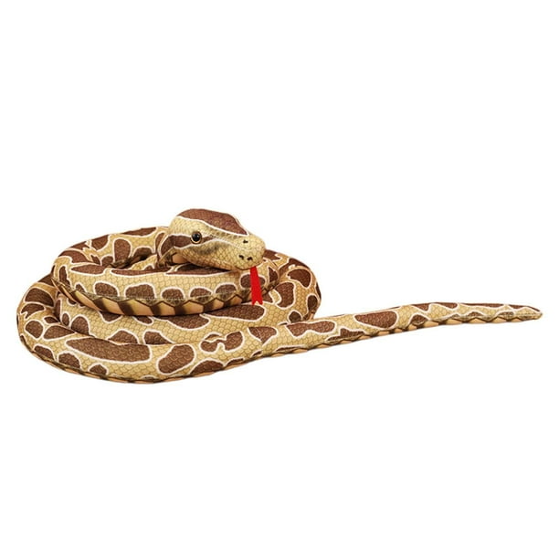 Serpiente de peluche gigante, juguete de peluche suave marrón