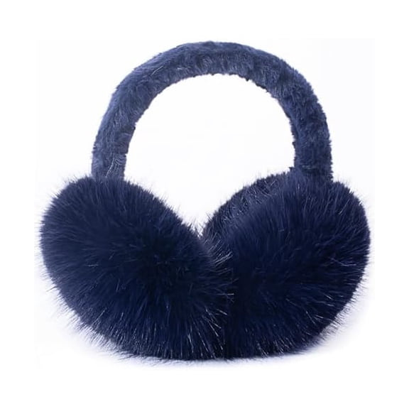 Fu997 Winter Ear Muffs for Women Men - Foldable Fuzzy Earmuffs Faux Fur Ear Warmer, Perfect Ear Covers for Cold Days