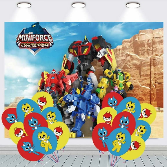 Miniforce Backdrop Balloons Banner Party Decorations Taspestry Wall Decor Background Poster Supplies