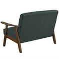 thumbnail image 3 of Castle Place Mid-Century Upholstered Linen Loveseat, Charcoal Grey, 3 of 8
