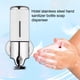 thumbnail image 3 of Dispensador de jabón de acero inoxidable Montaje en pared Soporte de caja de jabón de 500 ml Jabón de baño manual Caja de plástico Accesorios de baño para hotel Blanco Inevent HA011286-01B, 3 of 6
