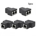 thumbnail image 2 of ANGGREK 5PCs Splitter RJ45 1 Into-2 Three Way Adapter Wire Extender Black Industrial Elements,Wire Extender,Cable Adapter, 2 of 8