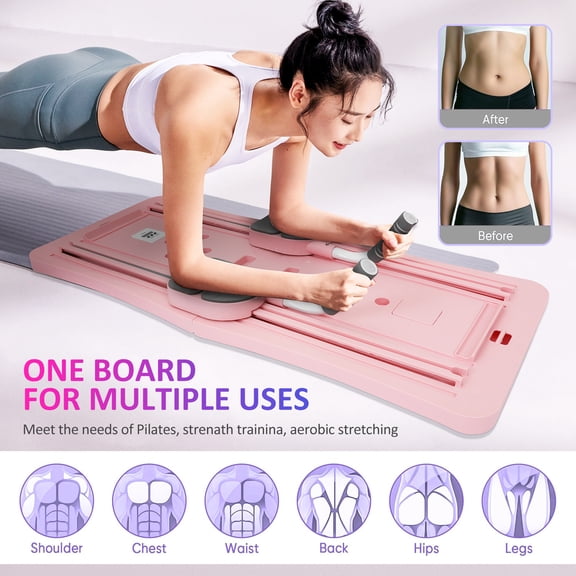 Pilates Board, Foldable Pilates Reformer Set for Home, Multifunctional Portable Pilates Reformer Board, Pilates Machine for Home