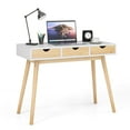 thumbnail image 1 of Patiojoy Computer Desk with Storage 40" Wood Modern Writing Desk with 3 Drawers Rubber Wood Legs Computer Desk Study Desk, 1 of 9