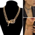 thumbnail image 1 of enjoywould Femmes Collier Fine Punk Serrure Lien Chaîne Rétro Partie Collier Réglable Ceinture Boucle Design Bijoux Cadeau, 1 of 4