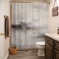 thumbnail image 3 of Grey Brown Shower Curtain - Water Repellent Fabric Shower Curtains Washable, Retro Country Abstract Ombre Aesthetic Decorative Polyester Cloth Bathroom Curtains Modern Bath Decor 72"x84", 3 of 8