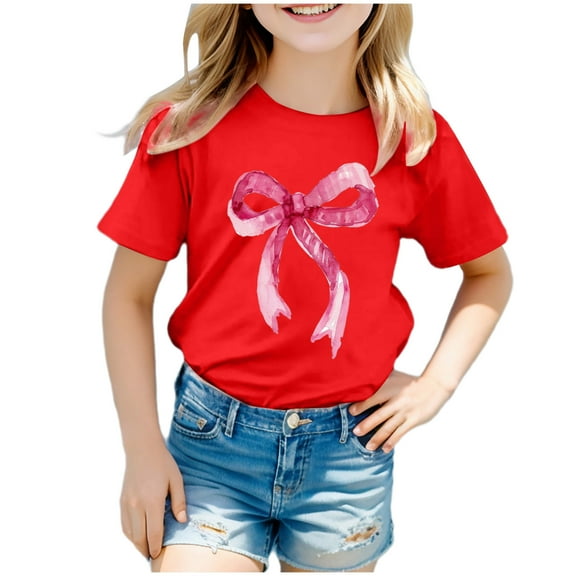 Godom Girls T Shirts Short Sleeve Kids Loose Soft Tops Kids Tee Tops Girl Clothes