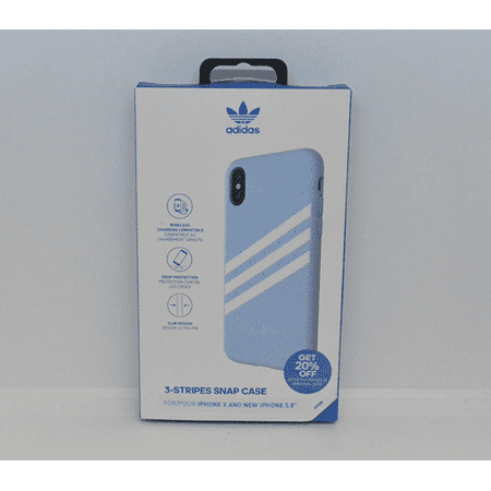 New Adidas Originals 3-Stripes Snap Moulded Blue Case For iPhone XS & iPhone X
