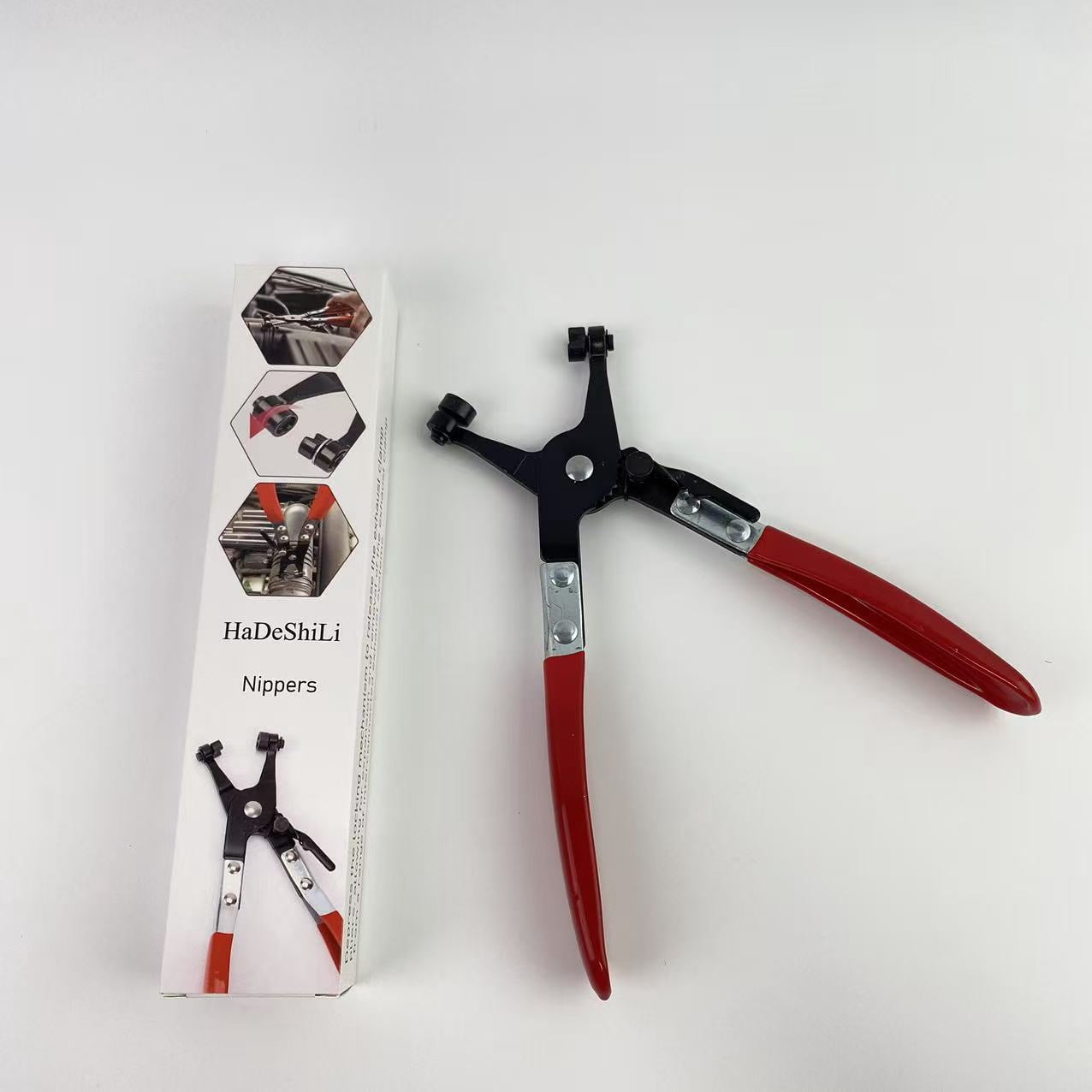 HaDeShiLi Nippers,Hose Clamp Plier Repair Tool with Swivel Clamp Pliers with Locking Device Swivel Flat Band