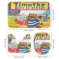 thumbnail image 3 of Timothy va a la escuela-theme 4-Piece Shower Curtain Set with Rugs, Waterproof Bathroom Decor Set Includes Bath Mat, U-Shaped Rug, Toilet Lid Cover and Curtain with Hooks, 3 of 6