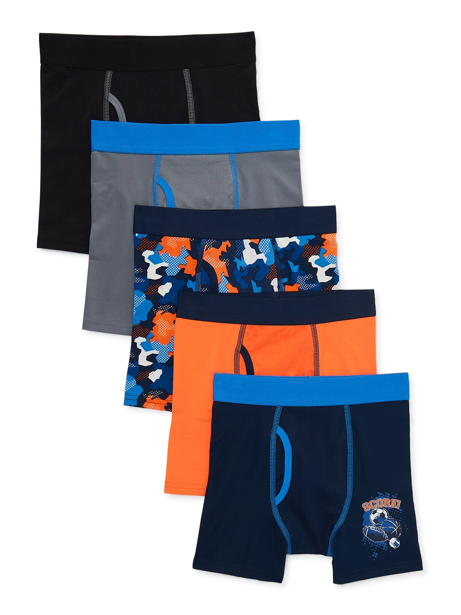 Athletic Works Boys Underwear, Performance Boxer Briefs, 10-Pack, Sizes S-XL