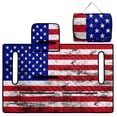 thumbnail image 3 of SEANATIVE Golf Cart Seat Cover, Compatible with EZGO, Club Car, Yamaha, 2-Seater Golf Cart Seat Towel Blanket with 4 Front Pockets, Patriotic Decoration, Vintage American Flag, 3 of 7