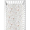 thumbnail image 4 of Sweet Jojo Designs Watercolor Floral Garden Green Orange and Beige Fitted Crib Sheets 2 Piece Set, 4 of 6