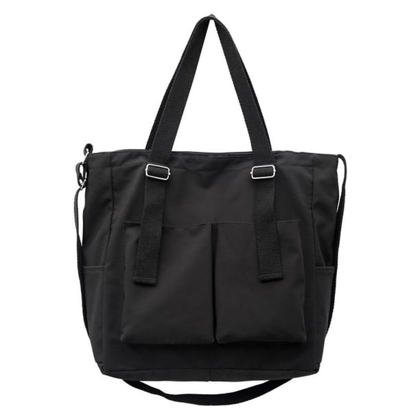 Bolso de hombro informal para mujer, de uso diario, para viajes y vacaciones, gran capacidad. Negro