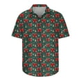 thumbnail image 6 of UVEASISHA Mens Holiday Button Up Shirts Fashion Christmas Tree Print Beach Shirt Regular Fit Casual Short Sleeve Hawaiian Shirts Multicolor M, 6 of 6