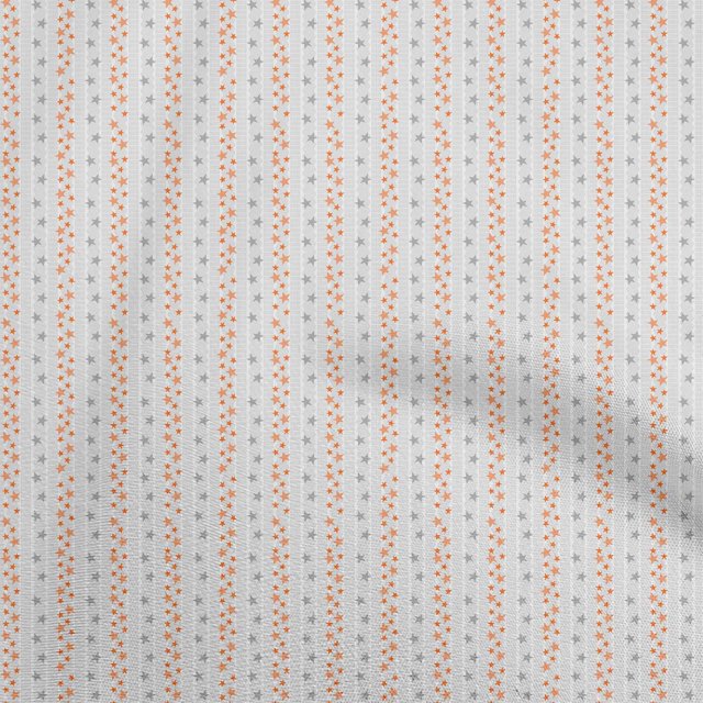 oneOone Georgette Viscose Orange Fabric Stars Sewing Craft Projects Fabric Prints By Yard 42 Inch Wide