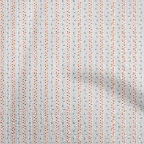 oneOone Viscose Jersey Orange Fabric Stars Dress Material Fabric Print Fabric By The Yard 60 Inch Wide