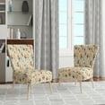 thumbnail image 2 of Designart « Bohemian Ivory Touch » Fauteuil d'Appoint Rembourré à Chevrons Beige - Fauteuil Charmant pour Chambre, 2 of 7