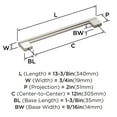 thumbnail image 4 of Amerock Versa 12 inch (305mm) Center-to-Center Satin Nickel Appliance Pull, 4 of 5