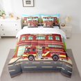 thumbnail image 2 of YST Ensemble Douillette Camion de Pompiers 7 Pcs Lit Tout-en-un, Douillette Rouge Lutte contre l'Incendie Format Simple, Polyester, 68'x90 Pieds (1 Douillette), 2 of 5