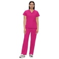 thumbnail image 5 of Fgvctg Womens Scrub Sets Plus Size Jogger Scrubs Petite V-Neck Scrub Tops and Pants Medical Uniforms Nursing Uniforms Tall Scrubs Hot Pink 2XL, 5 of 5