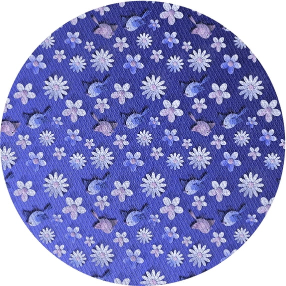 Ahgly Company Machine Washable Indoor Square Transitional Sky Blue Area Rugs, 3' Square