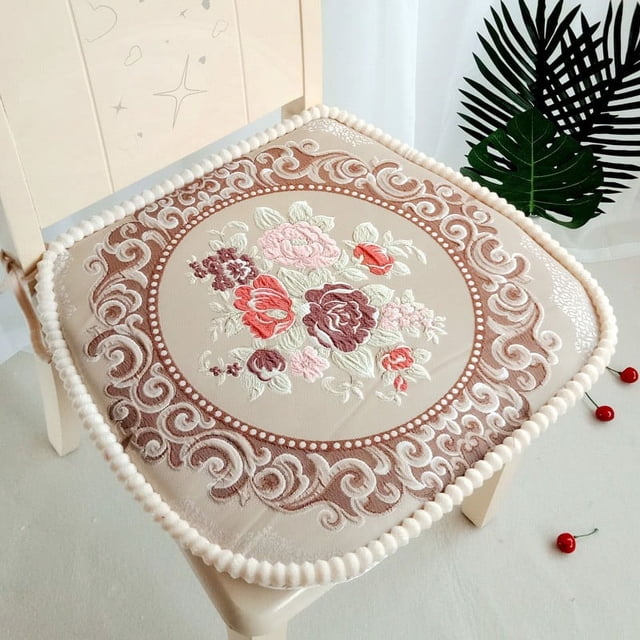 Nvzi Cojín para jardín, terraza, hogar, cocina, oficina, grueso y cómodo, 43 x 45 cm (beige)