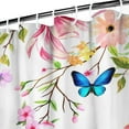 thumbnail image 4 of Watercolor Flower Hummingbird Shower Curtain for Bathroom Set Modern Floral Bird Home Bathtub Decor with 12 Hooks Washable Durable Polyester Fabric 72"x72", 4 of 4